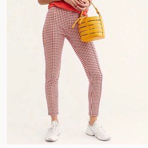 Free People Carnaby High Rise Pants Red White Gingham